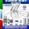 TELECO KIT ANTENNA TV DIGITALE TERRESTRE PER 4 PRESE TV PER VILLETTA O CASA SINGOLA