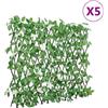 vidaXL Traliccio Edera Artificiale Espandibile Verde 5pz 186x30 cm