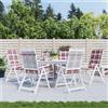 vidaXL Cuscini per Sedie 6 pz Rossi a Quadri 120x50x3 cm in Tessuto