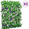vidaXL Traliccio Edera Artificiale Espandibile 5 pz Verde 180x70 cm