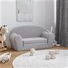 vidaXL Divano Letto Bambini a 2 Posti Grigio Chiaro in Morbido Peluche