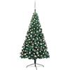 vidaXL Albero di Natale a Metà Preilluminato con Palline Verde 180 cm