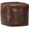 vidaXL Pouf Marrone Scuro 40x40x40 cm in Vera Pelle di Capra
