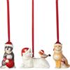 Villeroy & Boch - Nostalgic Ornaments gatti set da 3 pezzi colorato, decorazione natalizia, addobbo per albero, idea regalo, decorazione di Natale dal design curato, porcellana Premium