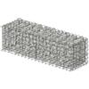 Relaxdays Gabbione frangivista 30x100x30 cm, argento | cesto per pietre in acciaio zincato, filo 4 mm