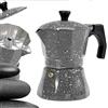 BAKAJI Caffettiera 1 Tazza in Alluminio Petra Stone con Guarnizione in Silicone Moka caffè Espresso caffè Napoletano Macchinetta caffè Argento per Tutte Le Fonti di Calore No Induzione Effetto Pietra
