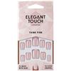 Elegant Touch Polished Colour 24 Nails With Glue Squoval Think Pink