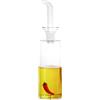 NERTHUS Oliera in vetro da 350 ml con indicatore interno, peperoncino piccante, antigoccia, versamento preciso, dispenser olio da cucina