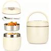 Cozary Contenitore Termico per Alimenti 1200mL - Acciaio Inox | Contenitore termico per alimenti in acciaio inox 304, 1,2L, 13,5x13,5cm, BPA-free. caldo/freddo fino a 4h.