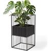 Relaxdays Portavaso B rettangolare, ferro, nero, per salotto e corridoio | HBT 61x30,5x30,5 cm
