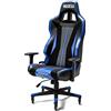 Sparco Trooper Sedia Da Gaming racing/ufficio, ergonomica, regolabile, con supporto lombare, pistone certificato, ruote Pro Caster bloccabili (Nero Azzurro)
