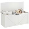 HOMCOM Cassapanca Contenitore Soggiorno, Baule Portagiochi Legno, 100 cm, Bianco