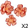 2x 3 Pezzi Fiori di Carta Velina Ornamento 3D Decorativo Carta Crespa