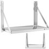 Royal Catering Mensola a muro pieghevole inox 60x30 cm max 40 kg