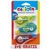 Carioca Pack Carioca Correttore di Nastro 2+1 - Coprente - Riscrivibile Immediatamente -