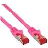 InLine® Cavo patch, S/FTP (PiMf), Cat.6, 250MHz, PVC, rame, rosa, 0,25m