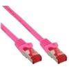 InLine® Cavo patch, S/FTP (PiMf), Cat.6, 250MHz, PVC, rame, rosa, 0,5m