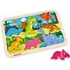 Janod - Chunky Wooden Dinosaurs Puzzle - 7 Pieces - Fine Motor Skills Developmen