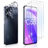 Does not apply Vetro Temperato per Realme C55, 3 Pezzi Pellicola Protettiva + 3 Pezzi Protezion