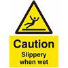Caledonia Signs Caledonia Segni 14229E Cautela Slippery When Wet Sign, 200 mm X 150 mm, Plastica