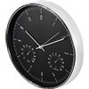 Maclean CE Zegary Orologio da Parete con Termometro e Igrometro 2 Colori Oro Argento (Argento)