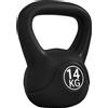 HOMCOM Kettlebell per Sport e Fitness in Plastica con Sabbia e Maniglia Nero