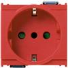 Vimar 16209.R Idea presa Schuko SICURY 2P+T 16A 2m, per rete protetta rosso