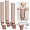 Caffetti Kit 150 Bicchierini Caffè 150 Palette 150 Bustine di Zucchero Bicchieri