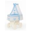 My Sweet Baby Culla in vimini Amelia con baldacchino - Biancheria da letto bianca e blu