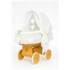 My Sweet Baby Culla in vimini Amelia con cappottina pieghevole - Naturale + Lino bianco