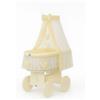 My Sweet Baby Culla in vimini Amelia con baldacchino - Biancheria da letto bianca e crema