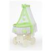 My Sweet Baby Culla in vimini Amelia con baldacchino - Biancheria da letto bianca e verde