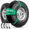 MOOVMOOV Set 2 Ruote Gomme Piene 4.10/3.50-4, Foro Asse 16Mm, per Carrelli, Carriole...