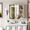 ChromaCasa Specchio Bagno Contenitore con 3 Colori Luce, Armadio Spe 60x60x15 cm