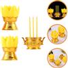 1 Set LED Electronic Incense Burner LED Lotus Flower Lamp Buddhist Supplies