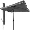 ® Ombrellone Da Giardino Rettangolare, Parasole Da Balcone, 200 X 125 Cm, Grigio