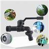 Rubinetto per tubo da giardino con doppia uscita, facile da installare,
