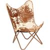 PARRYS LEATHER WORLD Sedia A Farfalla In Pelle Di Mucca Premium Fatta A Mano Per Soggiorno Rustico