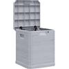 vidaXL Baule da Giardino 90 L Grigio Chiaro
