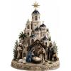 Chiesa Decorativa con Natività da Tavolo Presepe con Luce Luminoso per