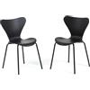 Set 2/4 Sedie seduta in Polipropilene Gambe in Metallo da Cucina Bar NINA