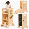 Olvy Kids 4 in 1 Montessori Torretta Apprendimento Learning Tower Scaletta Legno