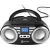 KLIM Boombox B3 No RGB Lettore CD Portatile con Radio FM Bluetooth USB e AUX Doppi