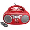 WISCENT Lettore CD Boombox Portatile Stereo con Radio FM Ingresso Bluetooth USB