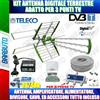 TELECO KIT ANTENNA TV DIGITALE TERRESTRE PER 3 PRESE TV PER VILLETTA O CASA SINGOLA
