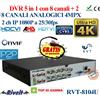 RVT DVR UNIVERSALE 8 INGRESSI +2 IP 5IN1 IBRIDO 2P2 CLOUD NVR 10 CANALI TOTALE IP