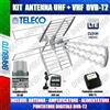 TELECO KIT ANTENNA TV COMBO UHF-VHF + ALIMENTATORE,AMPLIFICATORE E PUNTATORE SEGNALE