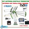 TELECO KIT ANTENNA TV COMBO 3-4-5 BANDA+ALIMENTATORE,AMPLIFICATORE E PUNTATORE SEGNALE