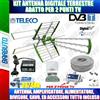 TELECO KIT ANTENNA TV DIGITALE TERRESTRE PER 2 PRESE TV PER VILLETTA O CASA SINGOLA