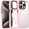 Custodia Per APPLE IPHONE 15 Cover LIAVEC Trasparente MagSafe Bordo Rosa Protezi